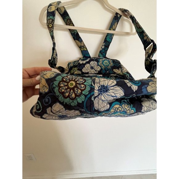 Vera Bradley Backpack Quilted Blue Tapestry Retired Pattern Retro - Picture 9 of 11